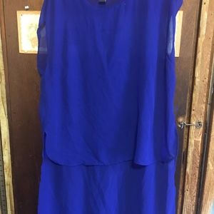 Dots Low-High Blue Blouse